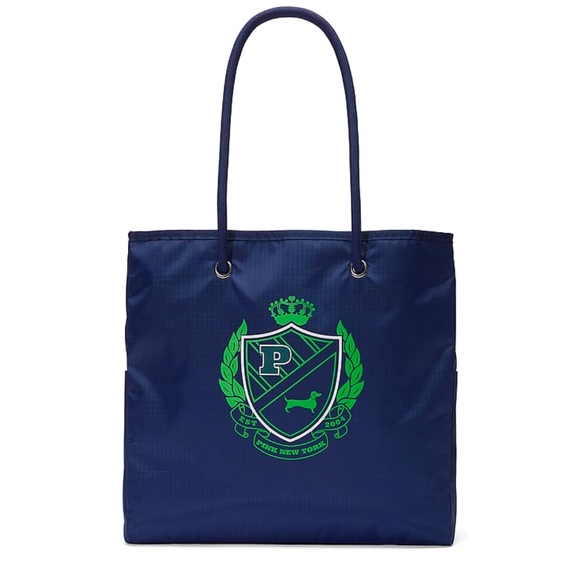 🆕 NWT VS Pink Blue & Green Reversible Tote Bag With Logo - Picture 2 of 3